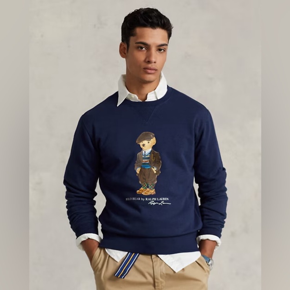 Polo Ralph Lauren Polo Bear Argyle Print Crewneck Sweatshirt L
